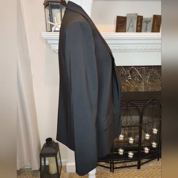 NICOLE MILLER OPEN FRONT CAREER BLAZER, BLACK L - Picture 3 of 9